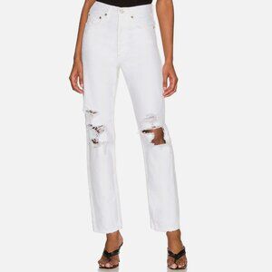 Agolde 90s Distressed Loose White Denim Jeans Size 26
